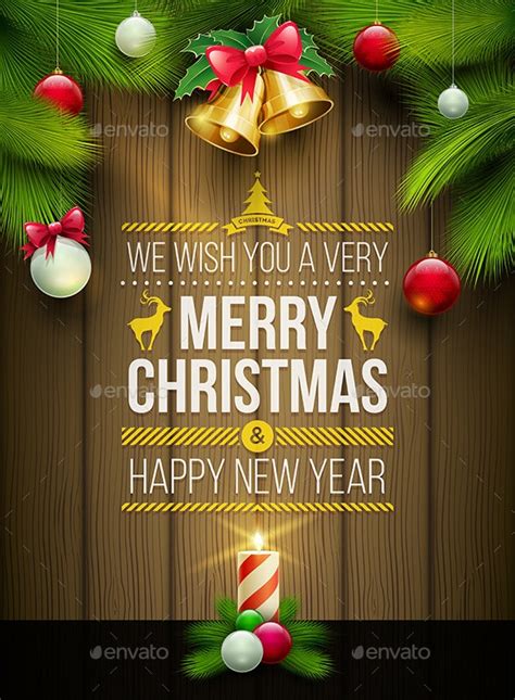 Merry Christmas Poster Design Vectors Graphicriver