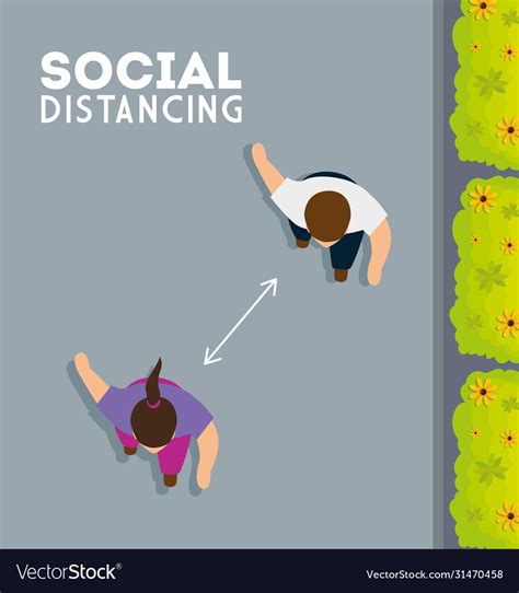 Social Distancing Keep Distance In Public Society Vector Image