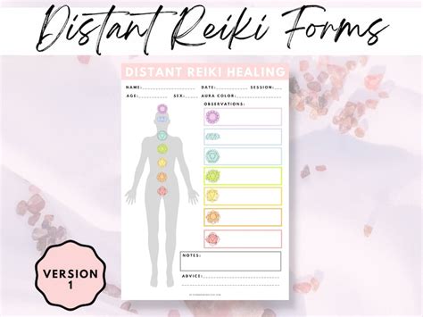Distance Reiki Chakra Healing Board Printable Template Crystal Healing