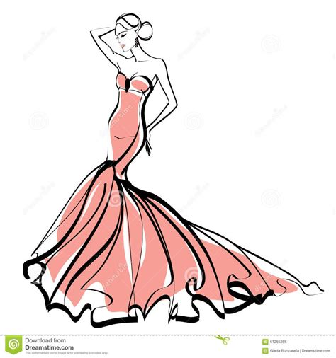 Fashion Illustration Sketch Elegant Lady Fashion Illustration