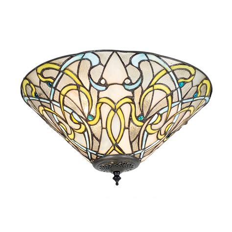 Tiffany flush and semi flush ceiling lights will add elegance and style to any interior. Art Nouveau Flush Fit Tiffany Light for Low Ceilings in ...