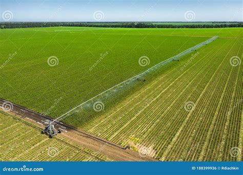 Irrigation Farming Field Irrigation System For Farming Aerial View