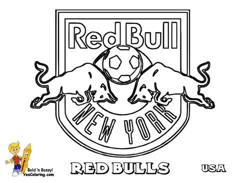 New York Red Bulls Futbol Coloring Sheets Bull Coloring Pages