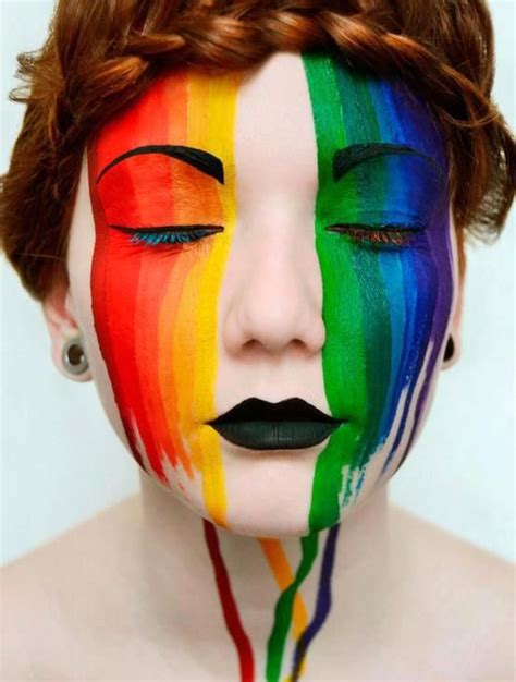 Colours Rainbow Face Face Art Pride Makeup