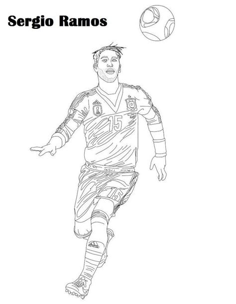 Sergio Ramos Soccer Player Coloring Picture Kleurplaten Sergio Ramos
