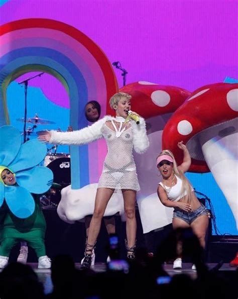 Miley Cyrus Hits The Stage Half Naked Not Once But Twice In Flesh