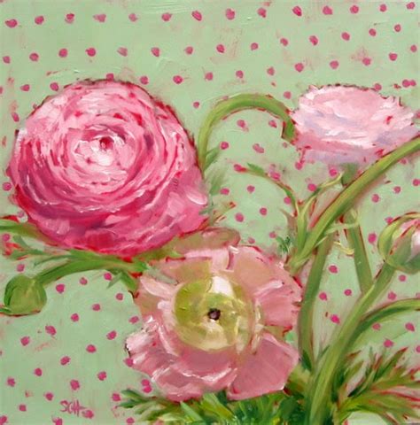 Sandy Graeser Haynes Paintings Soft Ranunculus Painting
