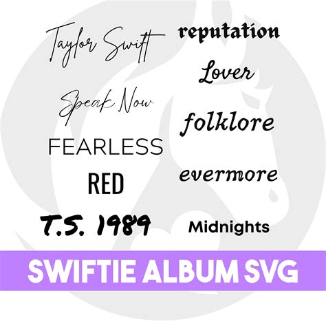 Taylor Swift Album Fonts Svg