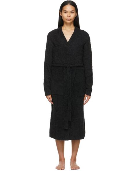 Skims Synthetic Black Knit Cozy Robe - Lyst