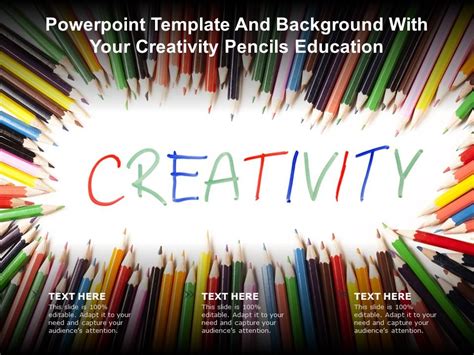 Powerpoint Template And Background With Your Creativity Pencils