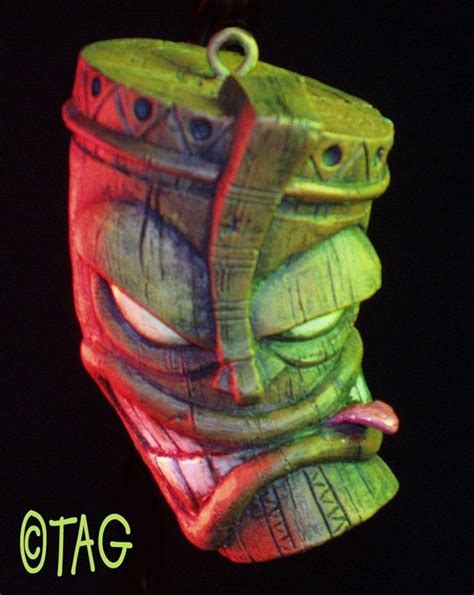 Hand Painted Tiki Ornament By Tom Taggart Hand Painted Tiki Head Tiki