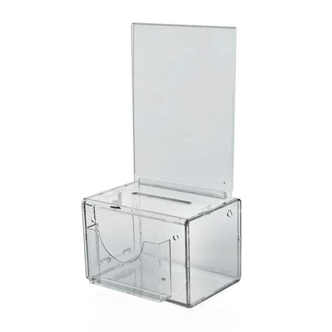 Azar Displays Large Acrylic Lottery Box With Lock And Key Clear 206388