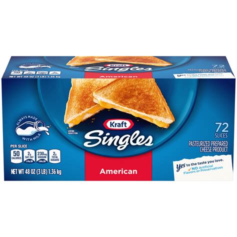 Kraft Singles American Cheese Slices 72 Ct Box Walmart Com Walmart Com