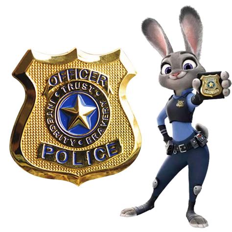 2016 New Movie Zootopia Officer Judy Hopps Cosplay Badge Police Badge