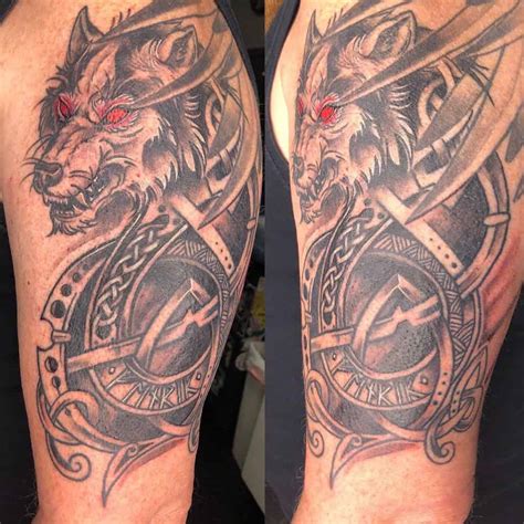 Norse Wolf Head Tattoo
