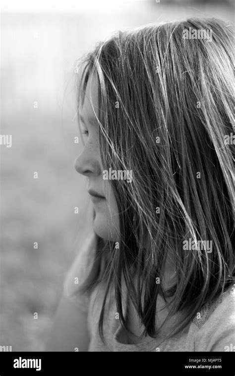 Profile View Of Girls Face Melancholy Tone Stock Photo Alamy