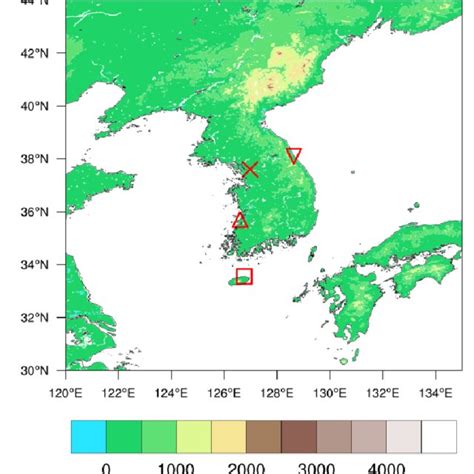 Domain For Um Ldaps Model And Locations Of 4 Ground Observing Stations