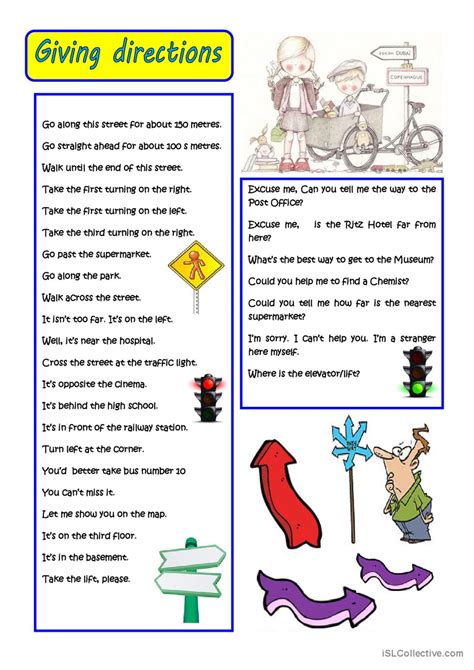 Giving Directions English Esl Worksheets Pdf And Doc