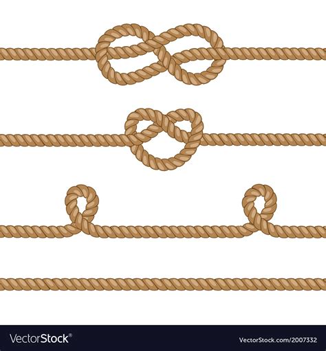 Set Ropes With Knots Royalty Free Vector Image