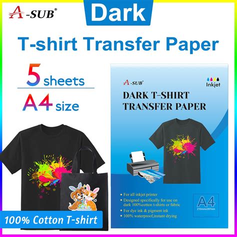 Heat Transfer Paper Dark Transfer Paper A4 Size5pcspack Shopee