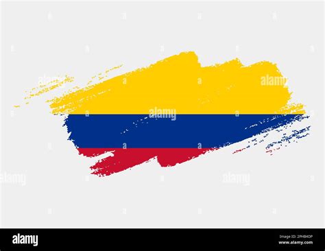 Artistic Grunge Brush Flag Of Colombia Isolated On White Background