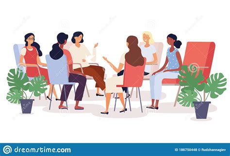 Group Therapy Session With Diverse Women Stock Vector Illustration Of Free Nude Porn Photos