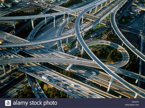 Aerial View Of Los Angeles Freeways Stock Photo Royalty