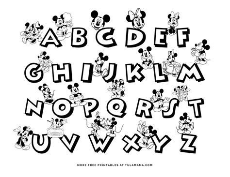 When purchasing this listing you will receive 1 pdf file with 60 pages. Free Printable Mickey Mouse ABC Coloring Pages - Tulamama