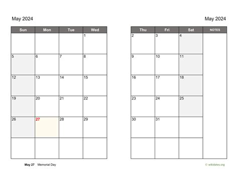 May 2024 Calendar On Two Pages