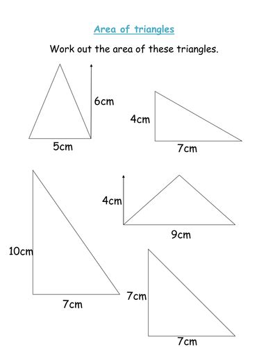Area Of Triangles Handout Teaching Resources