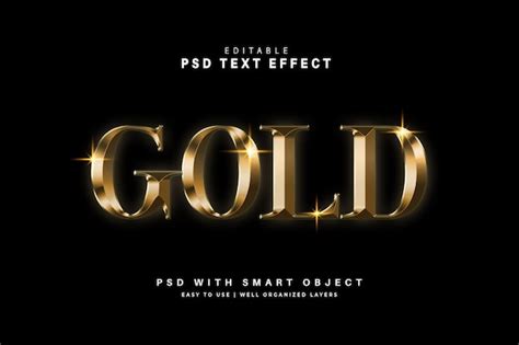 Premium Psd Editable Gold Text Effect