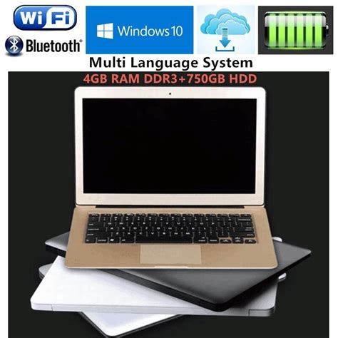 4gb Ram750gb Hdd Notebook 141inch 19201080p Fhd Laptop Windows10 Pc