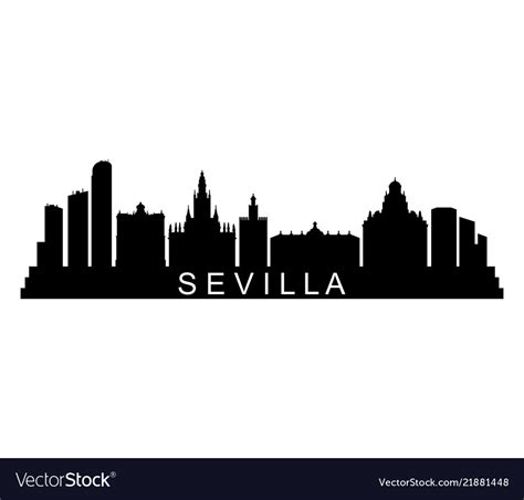 Seville Skyline Royalty Free Vector Image Vectorstock