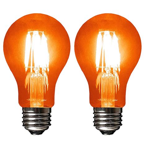 Sleeklighting Led 4watt Filament A19 Orange Colored Light Bulbs
