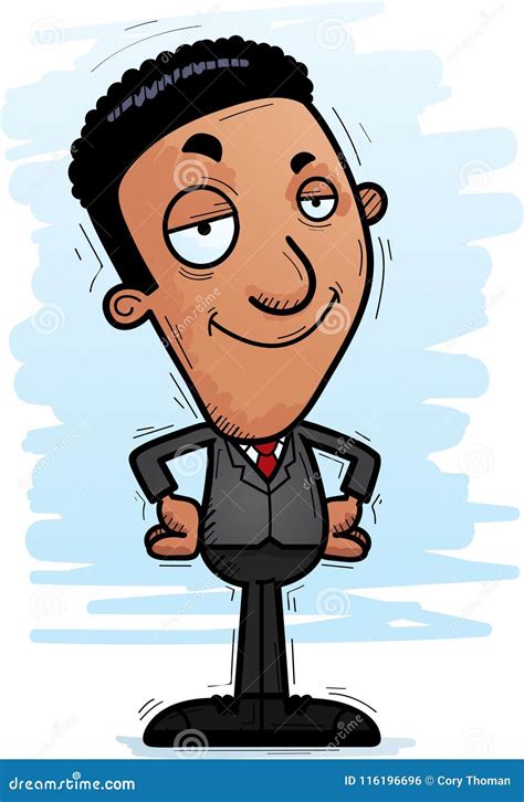 Confident Cartoon Black Businessman Stock Vector Illustration Of