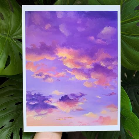 Purple Sky In 2020 Sky Painting Painting Art Projects Purple Art