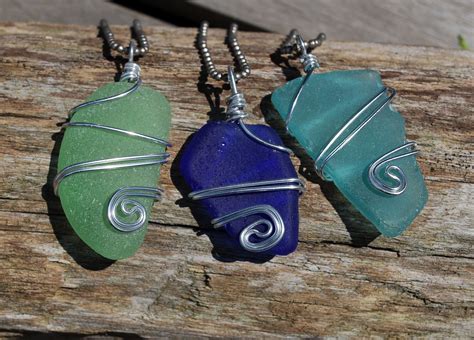 Wire Wrapped Sea Glass Working On This Now And Learning How To Drill The Glass First Proud