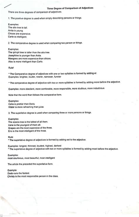 Solution Degrees Of Comparison Studypool