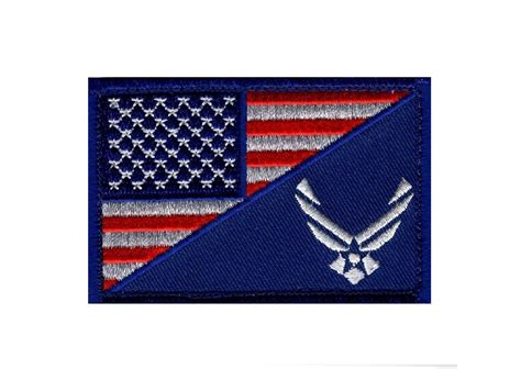 American Flag Air Force Patch Embroidered Hook Blue Miltacusa