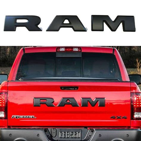 New Chrome Rebel Ram 1500 2500 3500 Tailgate Ram Emblem Letters Badge
