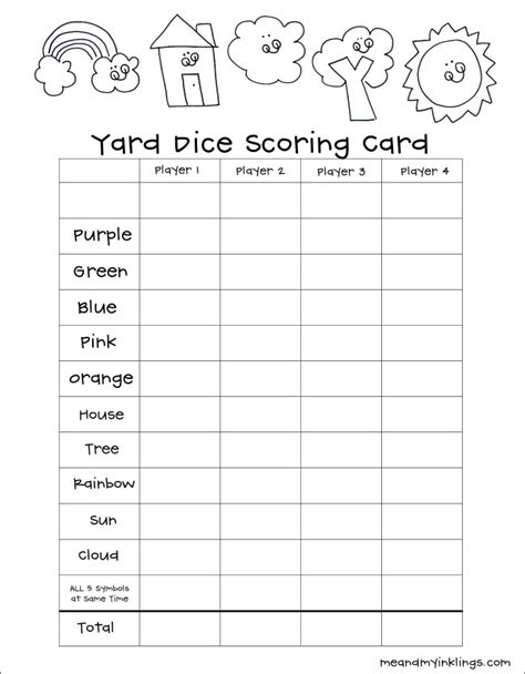 Yard Game With Dice And Free Printable Scoresheets Laura Kellys Inklings