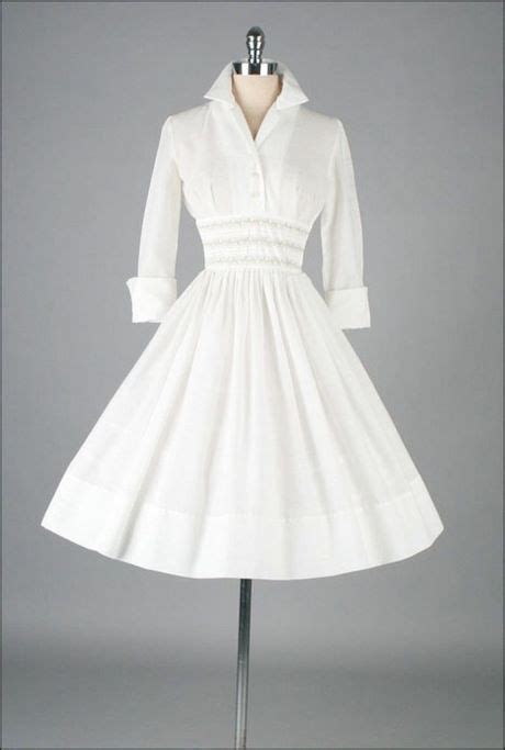 white 50s style dress