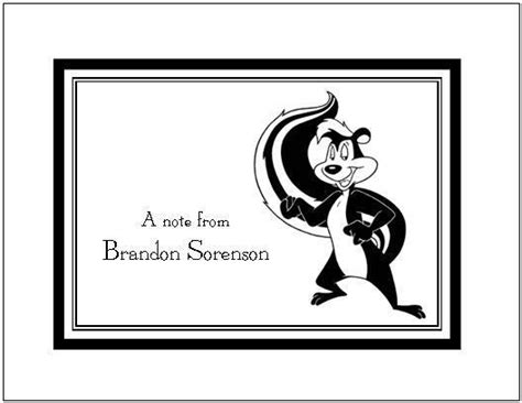 Pepe Le Pew Personalized Note Or Thank You Cards Ebay