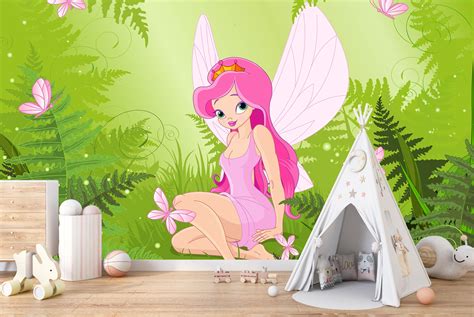 Pink Fairy Forest Wall Mural Wallpaper