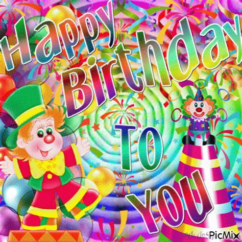 Color Clown Happy Birthday To You  Pictures Photos And Images For