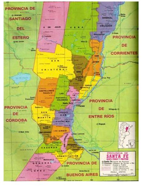 Departamentos Mapa Politico De Santa Fe