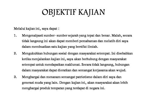 Contoh Kajian Kes Sejarah Tingkatan 2 / Borang soal selidik / temu bual