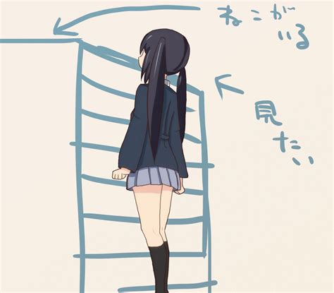 Nakano Azusa K On Animated Animated  Translated 1girl Ass Black Hair Blazer Jacket