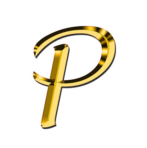 Alphabet P Logo Gold Gudang Gambar Vector Png