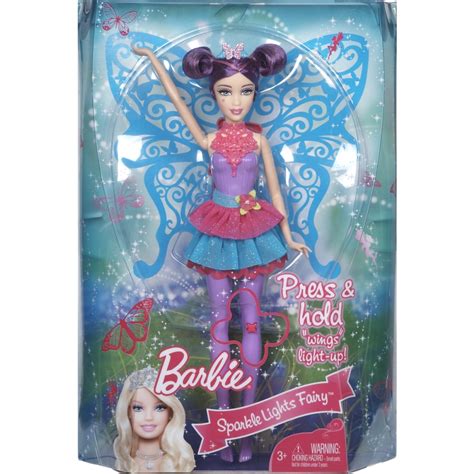 Barbie Sparkle Lights Fairy Wings Purple Light Up Doll Toy By Mattel